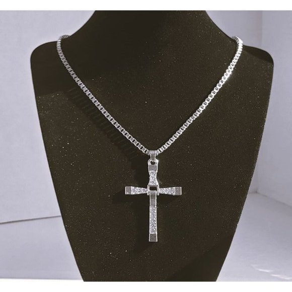 2ct Diamond 14K White Gold Cross Necklace Womens 20" Chain Jewelry 14 k 2 ct NEW - Picture 9 of 9